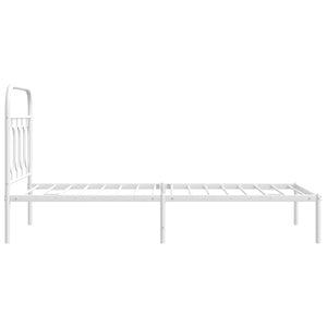 Metallbett mit Kopfteil Weiß 80x200 cm