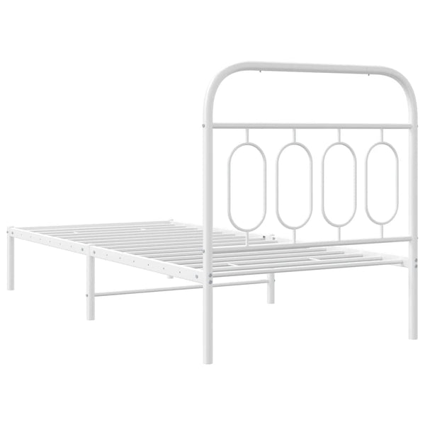 Metallbett mit Kopfteil Weiß 80x200 cm