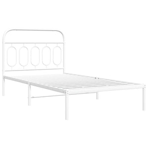 Weißes Metallbettgestell 107x203 cm