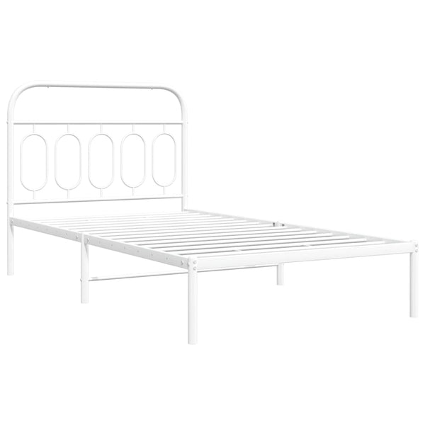 Weißes Metallbettgestell 107x203 cm
