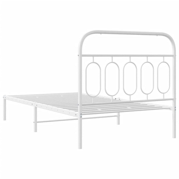 Weißes Metallbettgestell 107x203 cm