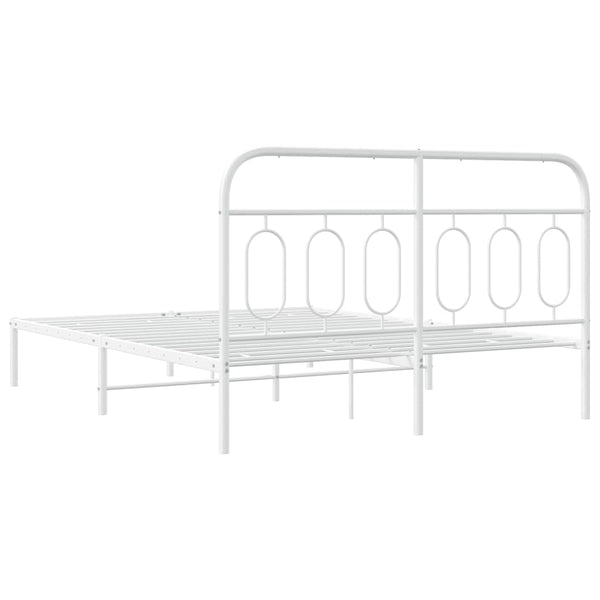 Bettgestell Metall Weiß 135x190 cm