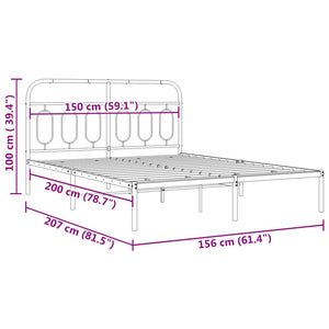 Bettgestell Metall Weiß 150x200 cm