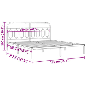 Bettgestell Metall Weiß 160x200 cm