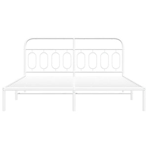 Metallbett mit Kopfteil Weiß 183x213 cm