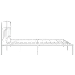 Metallbett mit Kopfteil Weiß 183x213 cm