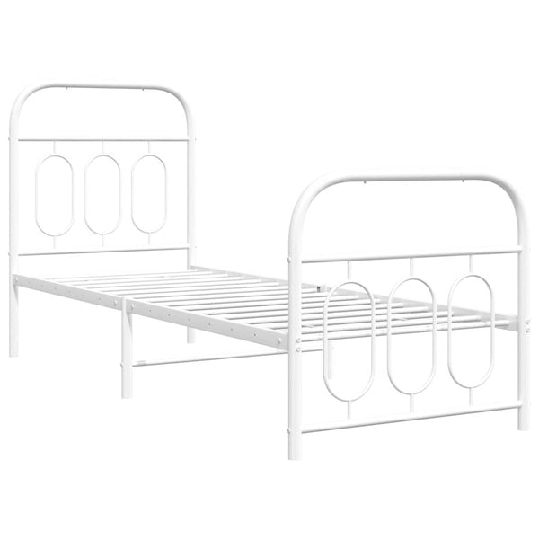 Metall Bettgestell Weiß 75x190 cm