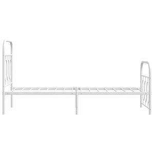 Metall Bettgestell Weiß 75x190 cm