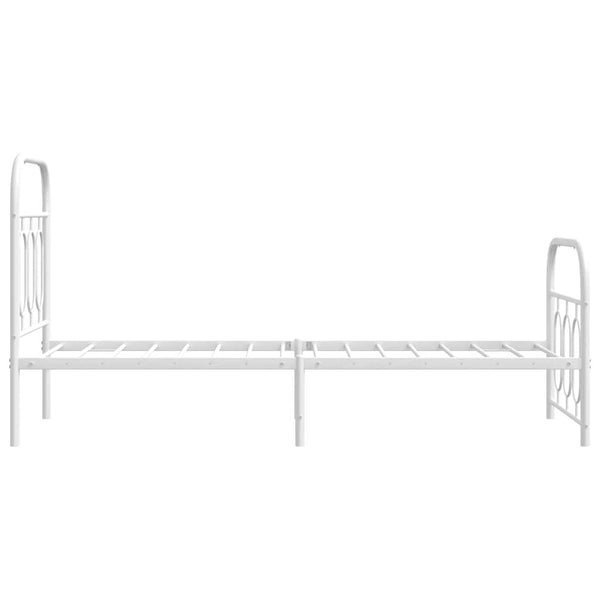 Metall Bettgestell Weiß 75x190 cm