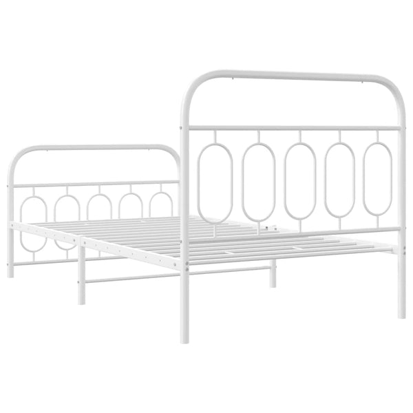 Metallbettgestell Weiß 107x203 cm