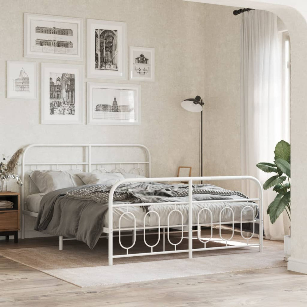 Metallbett Weiß 140x190 cm