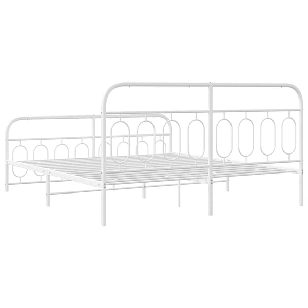 Metallbettgestell Weiß 183x213 cm