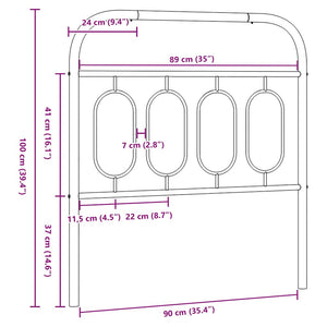 Ersatz-Kopfteil Metall Weiß 90 cm