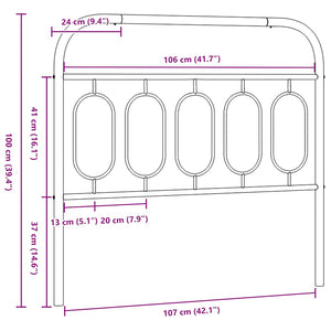 Weißes Metall Kopfteil 107 cm