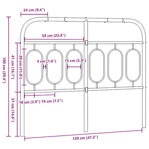 Ersatz-Kopfteil Metall Weiß 120 cm
