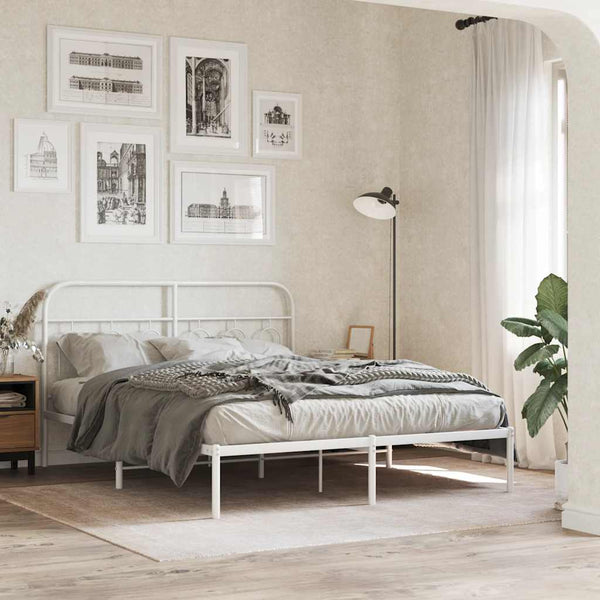 Weißes Metall Kopfteil 137 cm