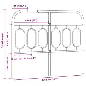 Weißes Metall Kopfteil 137 cm