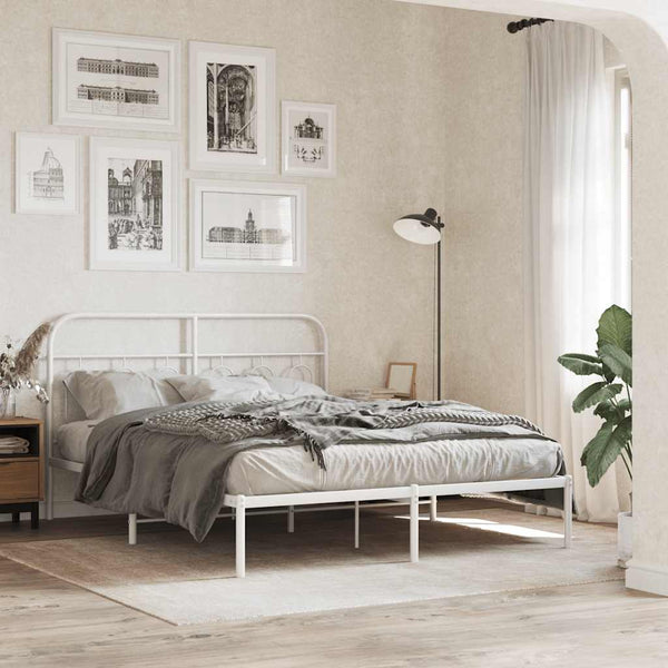 Metall Kopfteil Weiß 140 cm