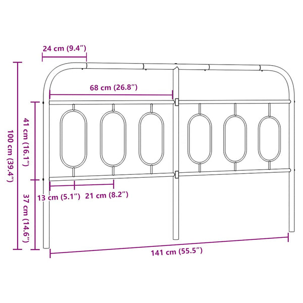 Metall Kopfteil Weiß 140 cm