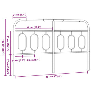 Weißes Metall Kopfteil 150 cm