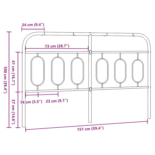Weißes Metall Kopfteil 150 cm