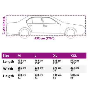Autoabdeckung Limousine Silber M