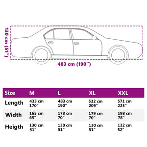 Autoabdeckung Limousine Silber L