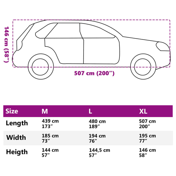SUV Autoabdeckung Silber XL