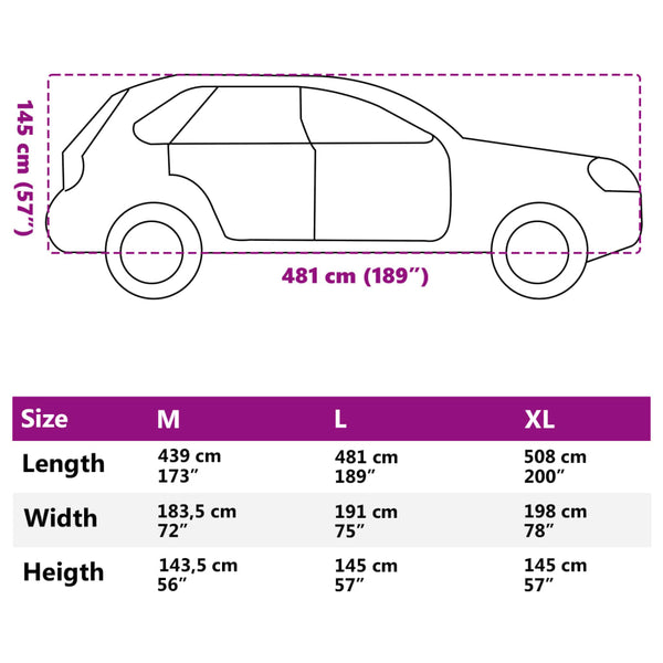 SUV Autoabdeckung Grau L