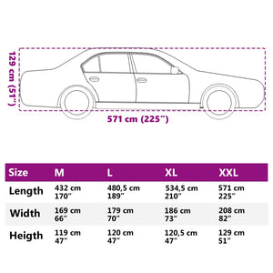 Autoabdeckung Limousine Silber M