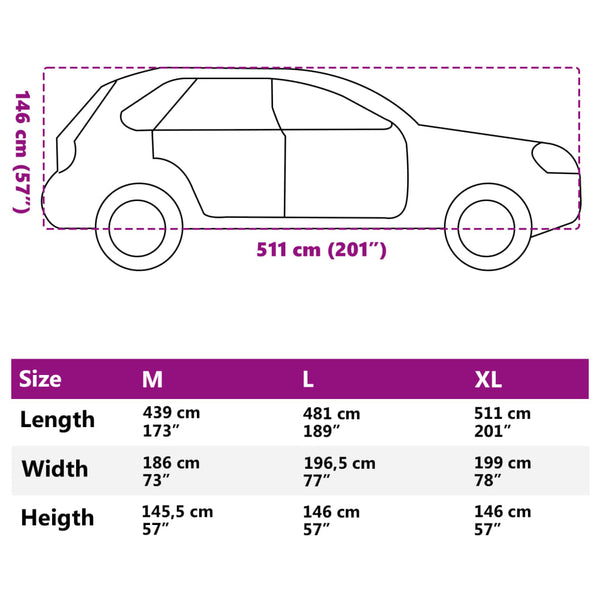 SUV Autoabdeckung Silber XL