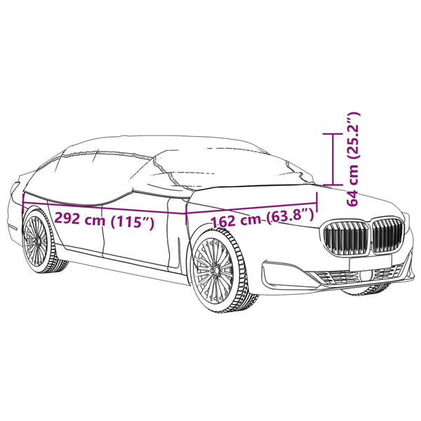 Auto Halbgarage Silber L PEVA