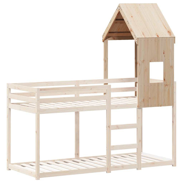 Kinderbett Dach 60x89x134,5 cm Kiefer Massivholz