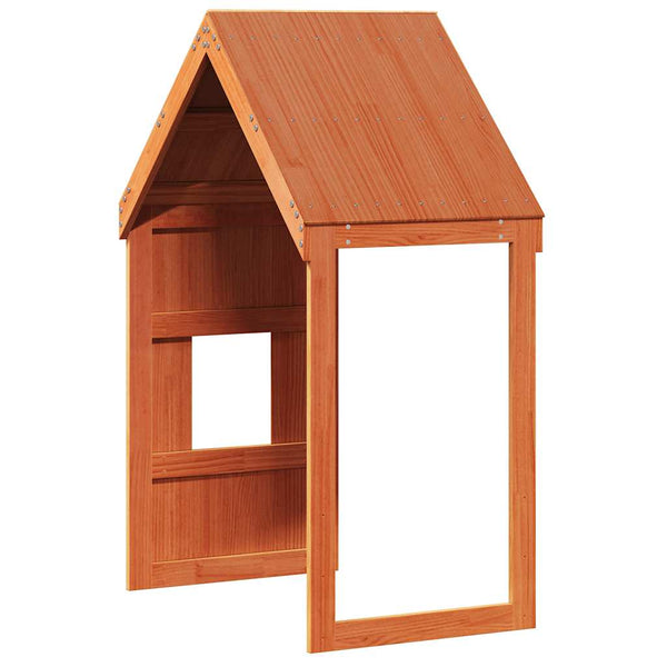 Kinderbett Dach, Wachsbraun, Massivholz