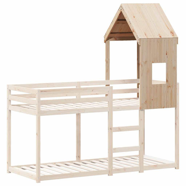 Kinderbett Dach 60x99x139,5 cm Kiefer Massivholz