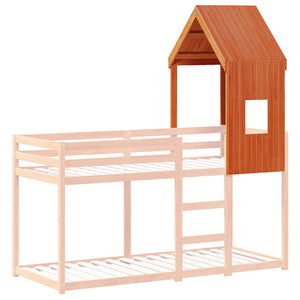 Kinderbett Dach Kiefer Massivholz 60x99x139,5 cm