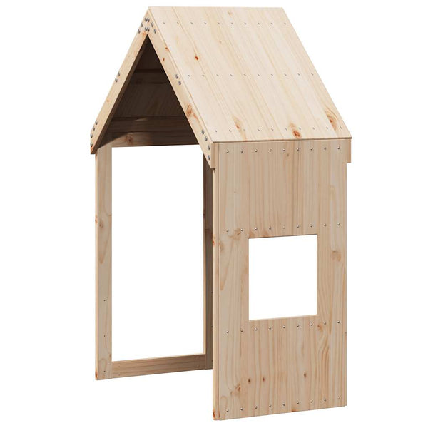 Kinderbett Dach Massivholz Kiefer 55x99x139,5 cm