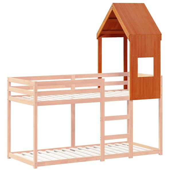 vidaXL Toit pour lit d'enfant Marron ciré 55x99x139,5 cm Bois massif