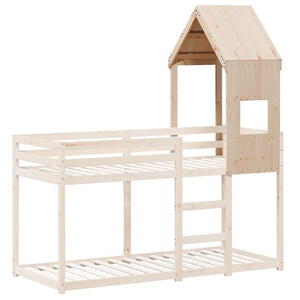 Kinderbett Dach 55x84x132 cm Kiefer Massivholz