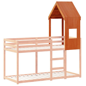 Kinderbett Dach, Wachsbraun, Massivholz