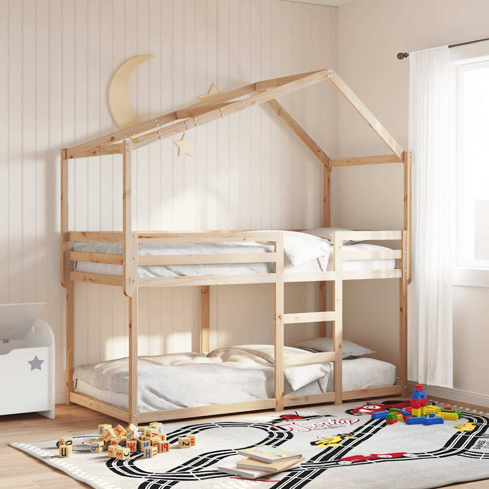 Kinderbett Dach Massivholz Kiefer 213x85,5x144,5 cm