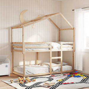 Kinderbett Dach Massivholz Kiefer 213x85,5x144,5 cm