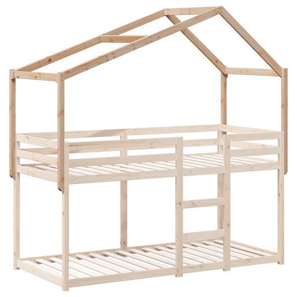 Kinderbett Dach Massivholz Kiefer 203x95,5x142 cm