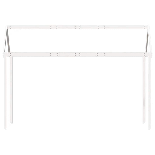 Kinderbett Dach Weiß Kiefer Massivholz 217x95,5x159 cm