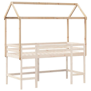 Kinderbett Dach Massivholz Kiefer 217x85,5x154 cm