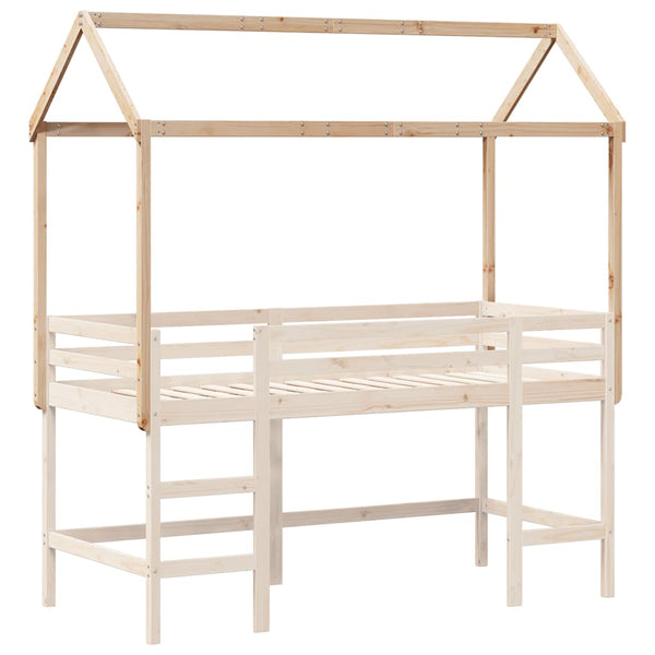 Kinderbett Dach 207x95,5 cm Kiefer Massivholz