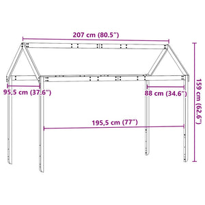 vidaXL Toit de lit enfant Blanc 207x95,5x159 cm Bois de pin massif
