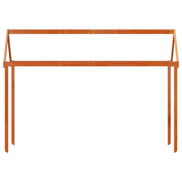 Kinderbett Dach, Wachsbraun, 207 cm Massivholz