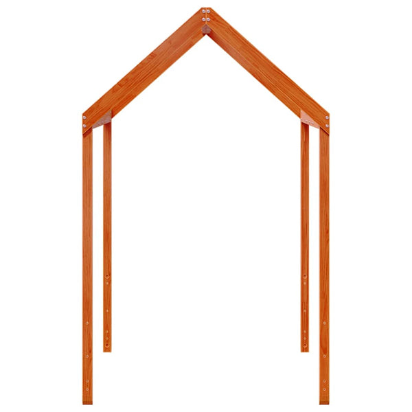 Kinderbett Dach, Wachsbraun, 207 cm Massivholz