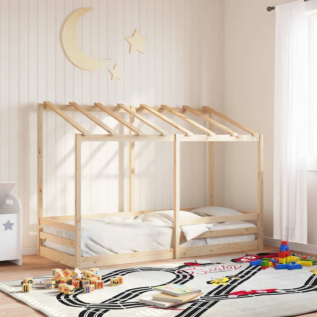 Kinderbett mit Dach 75x190 cm Kiefer Massivholz